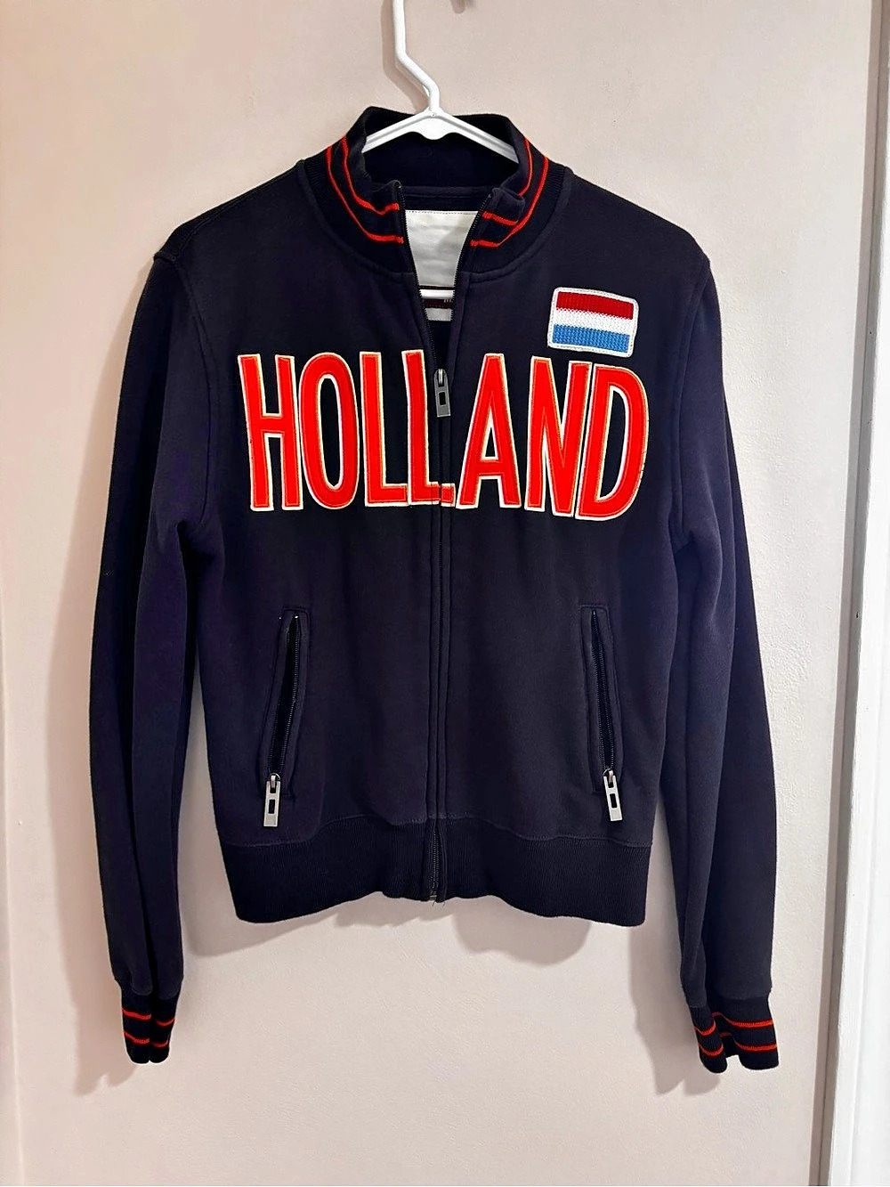Holland Varsity Jacket in Black & Red Size M/L